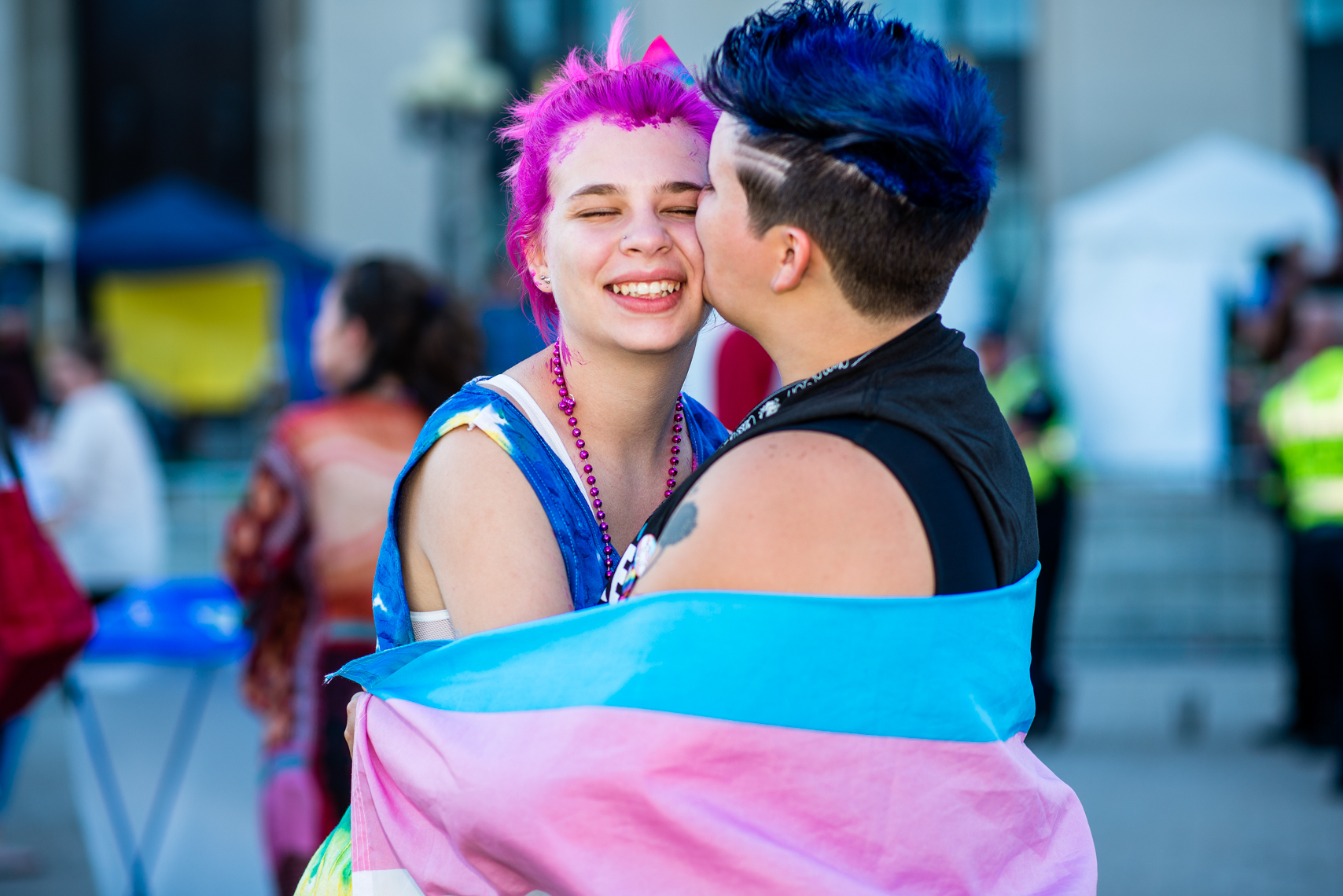 Nashville Pride Festival 2017 | Photographer + Director, Kristina Krug | authentic, authenticity, bisexual, celebrate, celebration, civil, civil liberties, courage, dancing, documentary, drag, emotions, equality, esteem, fearless, festival, festive, free, freedom, friends, fun, gay, happy, journalism, joy, joyful, Kristina Krug, krug photo, lesbian, LGBT, LGBTQ, liberty, love, love wins, loved, love is love, loveliness, lovers, love wins, men, National Pride Day, parade, people, photographer, photojournalism, photojournalist, Portrait, Predators, pride, Pride Parade, proud, queen, queer, relationship, reportage, respect, rights, safety, self, sexuality, summer, sun, sunny, Transgender, women, could kissing at a music festival in Public Square Park in Nashville