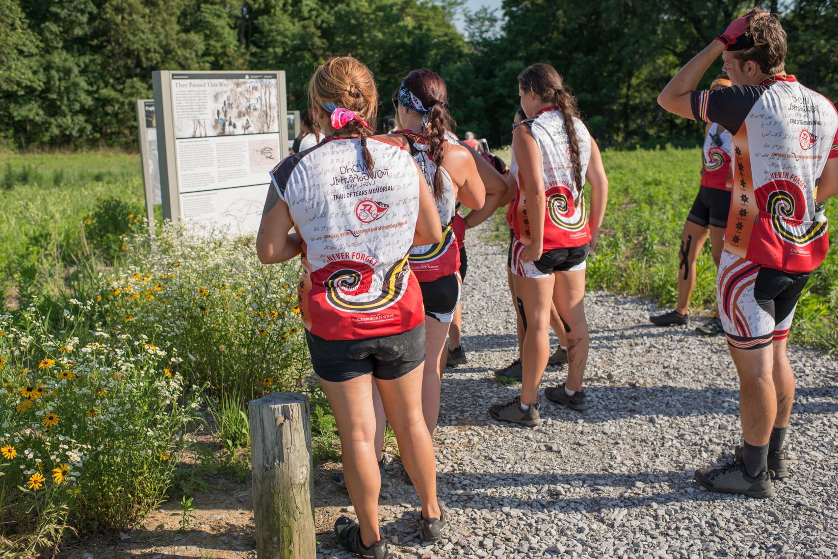Cherokee Nation Remember the Removal Trail of Tears Memorial Ride. Photography for Smithsonian Magazine by photojournalist, editorial photographer, Kristina Krug, based in Washington DC, Chicago, Nashville, Krug Photo, portrait, photojournalism, reportage, documentary, National Public Radio, Sunday Times, Evening Standard, NPR, NYT, New York Times, Krug Photo, The New Yorker, New York Magazine, Washington Post, resiliance, survival, hope, together, group, connection.